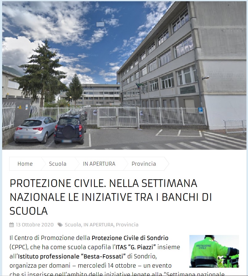 CPPC di Sondrio: settimana della Protezione Civile